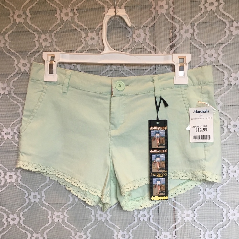 Mint Lace Shorts